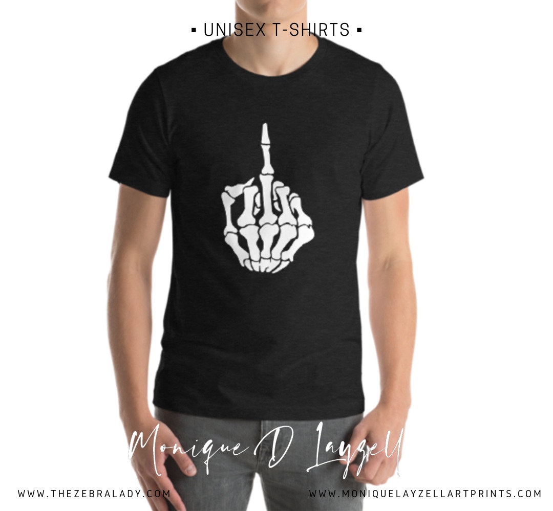 Middle Finger Bone Hand Unisex T-Shirt