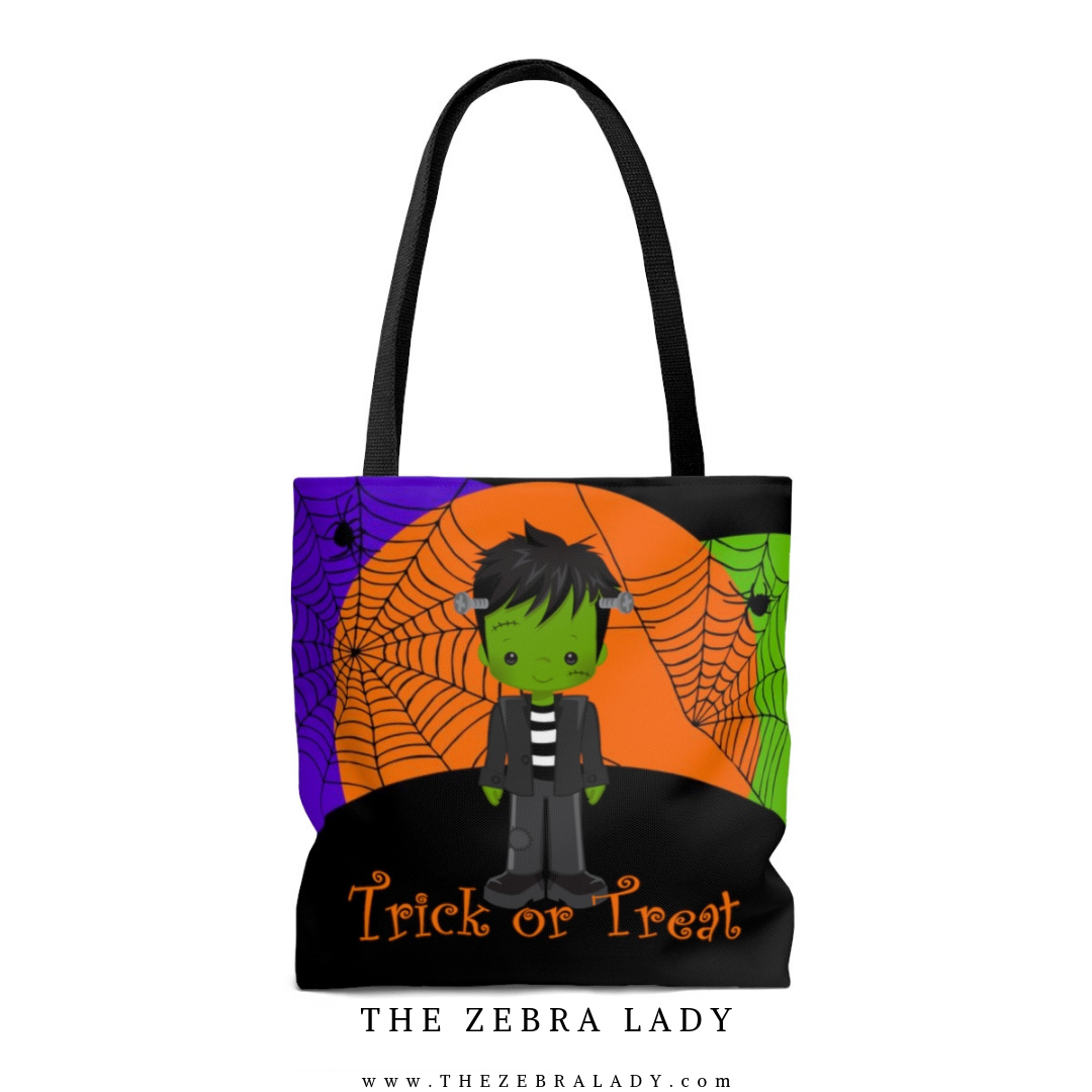 Cute Frankenstein Halloween Trick or Treat Tote bag