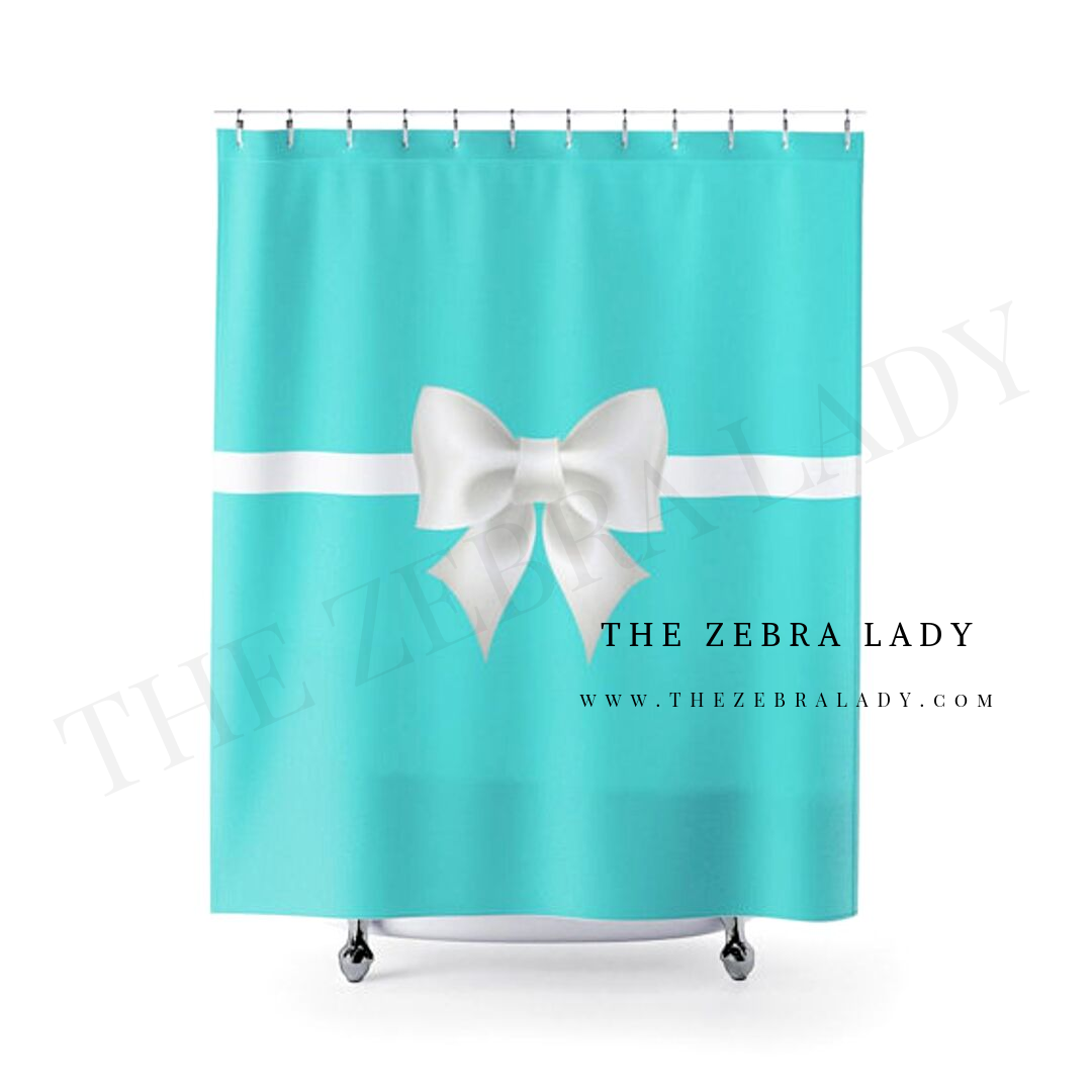 Breakfast At Tiffany's Aqua Shower Curtain