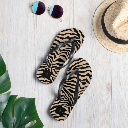 zebra print flip flops