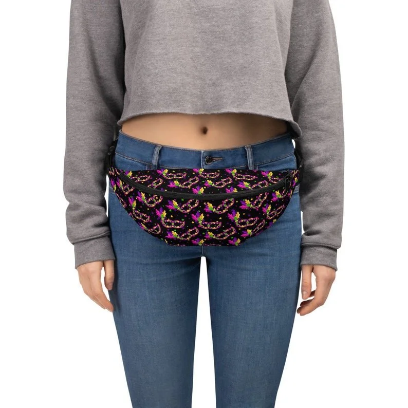 Mask Black Mardi Gras Fanny Pack