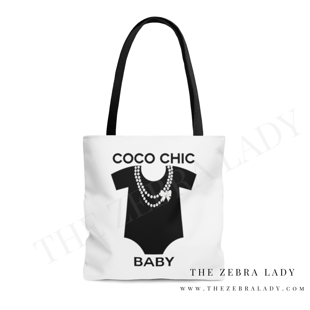 Coco Chic Baby Onesie Pearls Bow Necklace Tote Bag