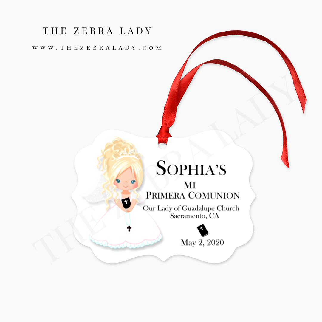 Personalized Girls First Communion ornament, Niña Primera Comunion, Spanish, Hispanic 