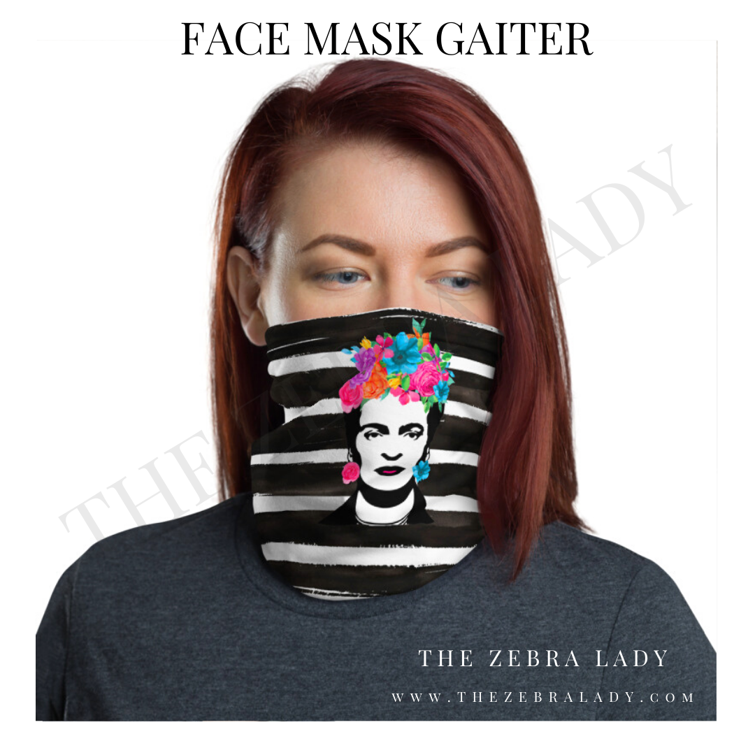 Frida Watercolor stripe Neck gaiter