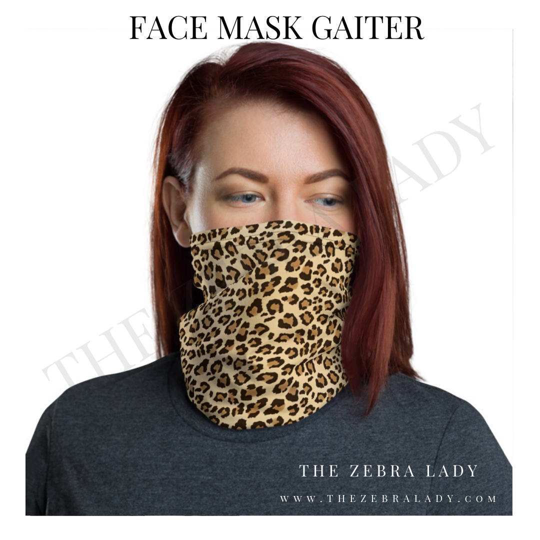 Brown Leopard Print Neck gaiter