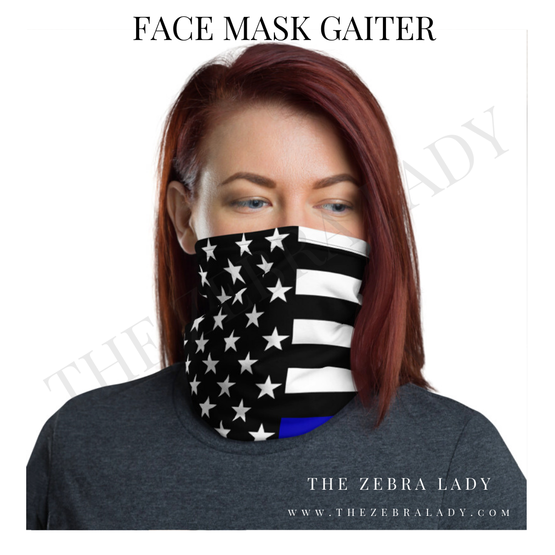 American Black Flag Thin Blue line Neck gaiter