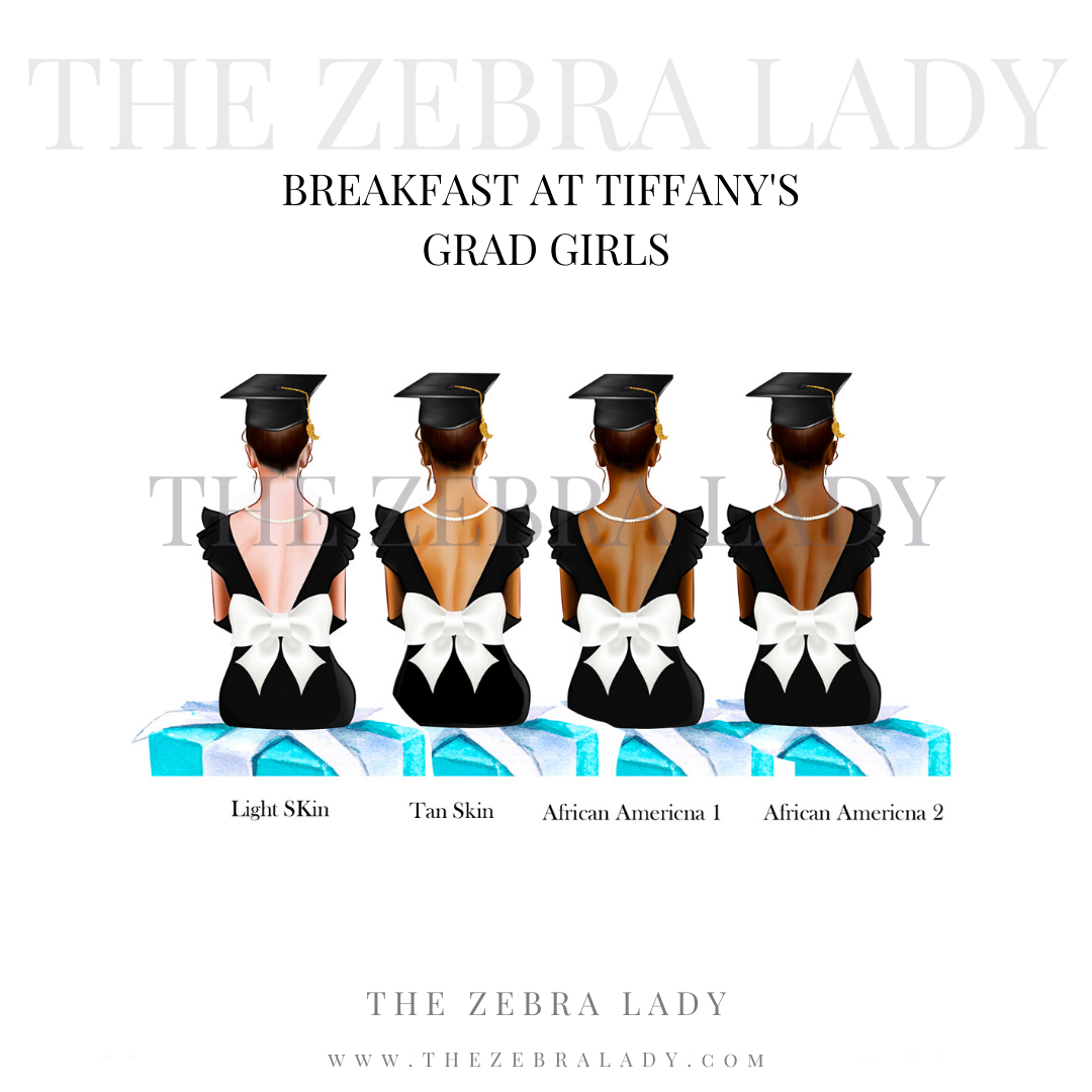 Breakfast at Tiffany's Grad Girl Art Print Personalized