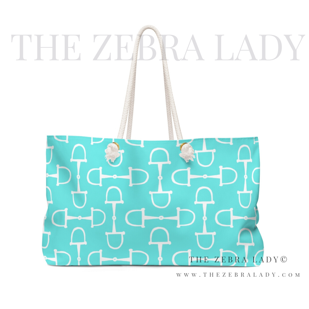 Aqua Horse Bit Rope Tote TheZebralady.com