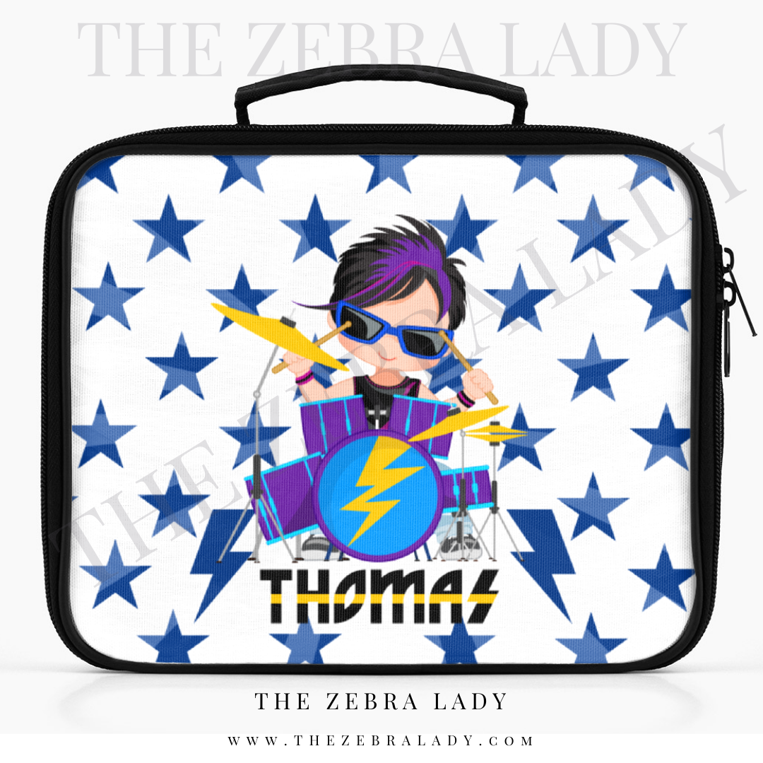 Drummer Boy Lunch Box Zipper Personalized
