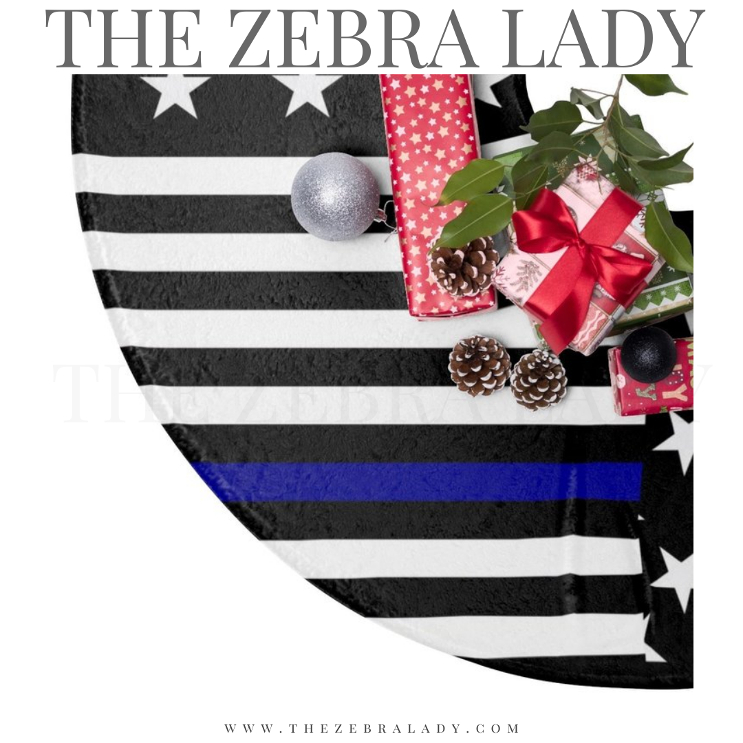 Thin Blue Line Christmas Tree Skirt — THE ZEBRA LADY