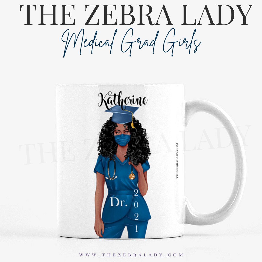 Graduation Personalized Medical Grad Girl Doctor Nurse African American
