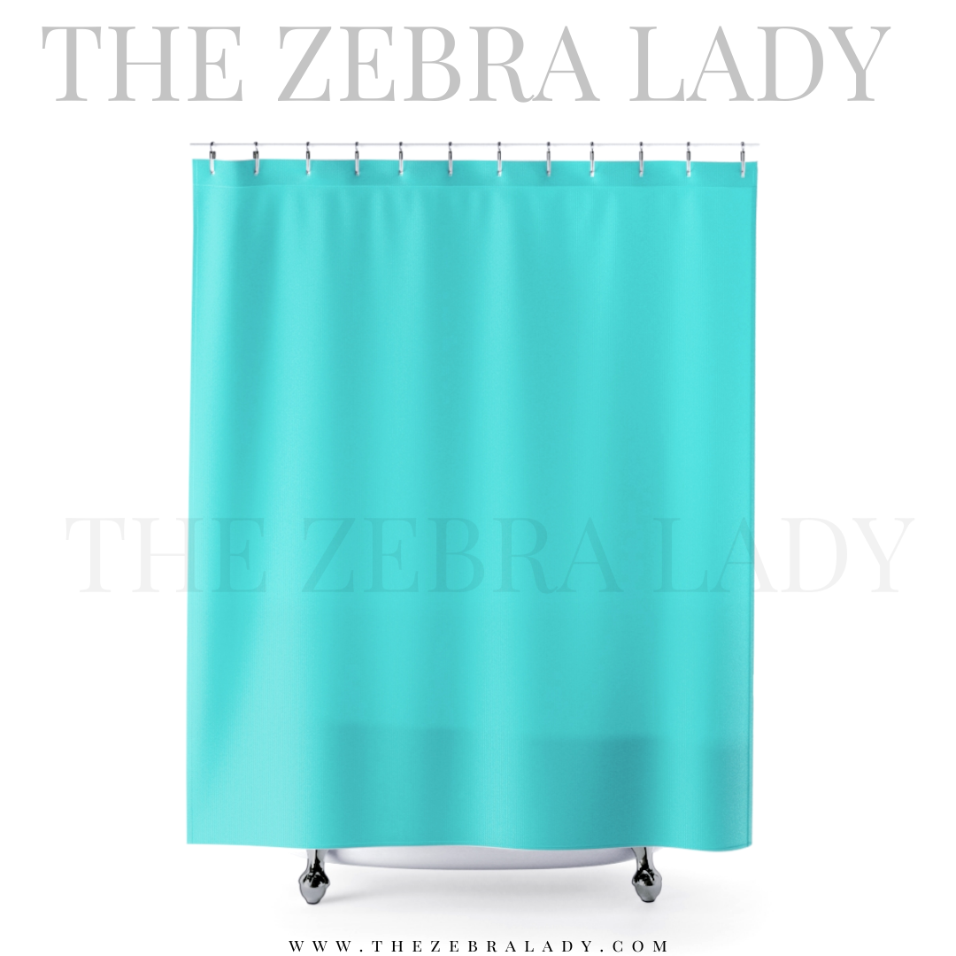Breakfast At Tiffany's Aqua Color Shower Curtain