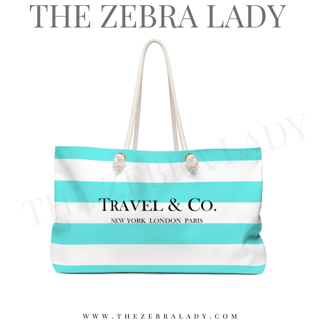 Aqua Stripe rope tote weekender THEZEBRALADY.COM (1).png