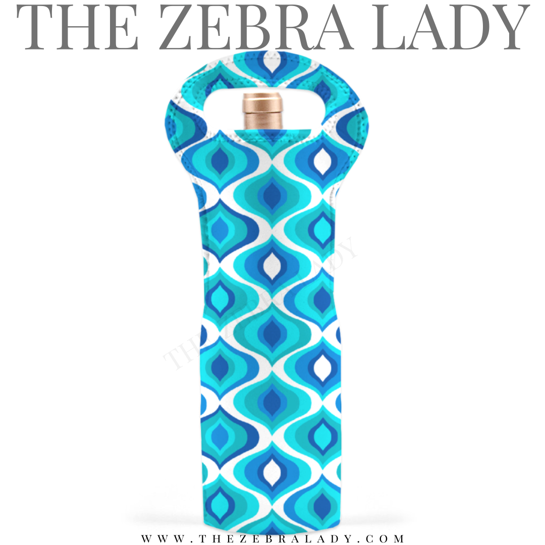 Blue Pucci Style Wine Tote