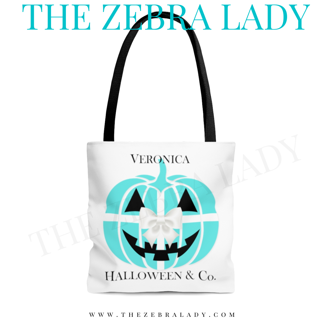 Halloween and Co Breakfast at Tiffany's Personalized Tote Bag