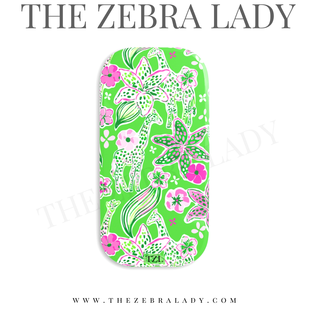 Green Preppy Giraffe Phone Click-On Grip