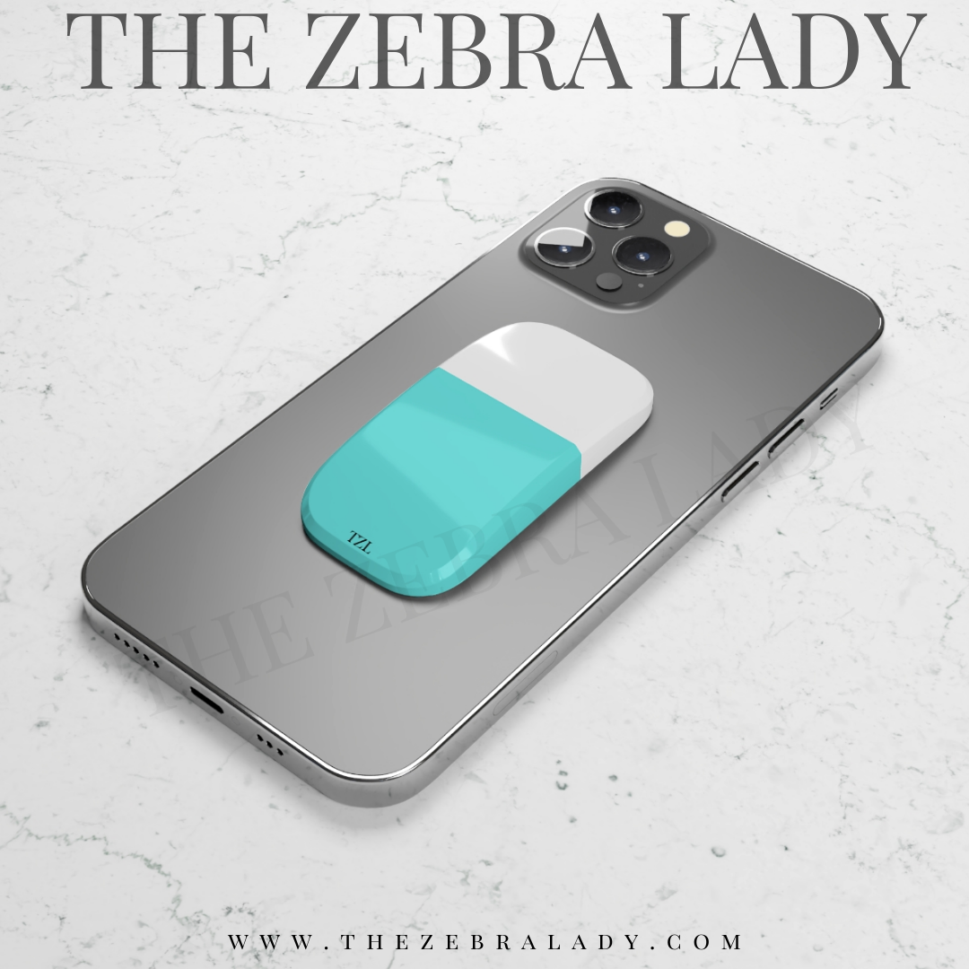 Aqua White Fashion Breakfast at Tiffany's Phone Click-On Grip