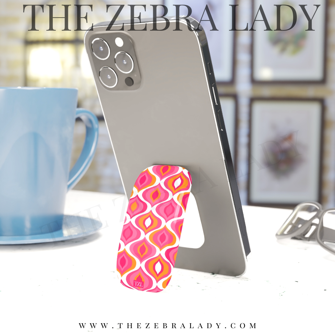 Pink Pucci Style Phone Click-On Grip