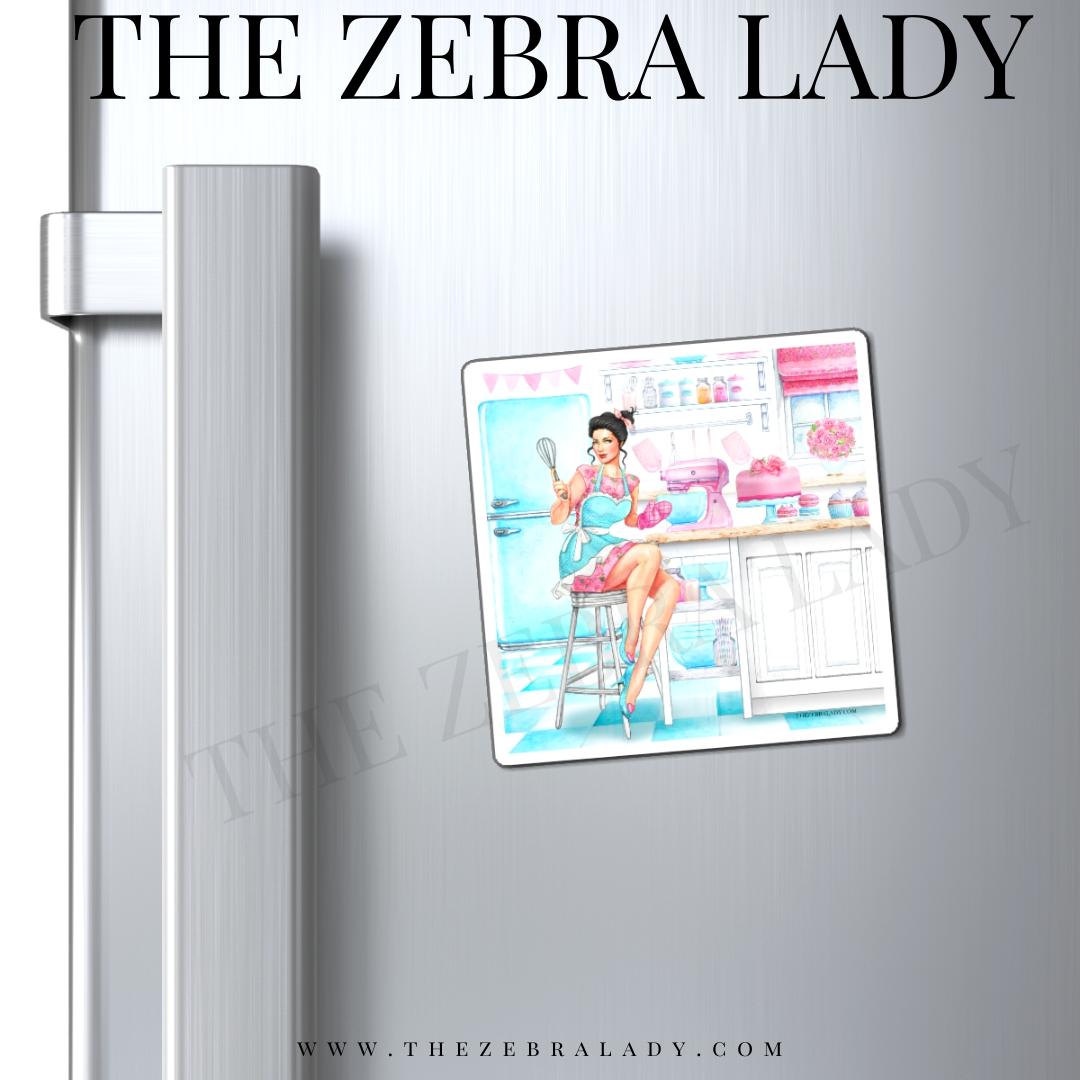 Pinup Baking Girl Fridge Magnet