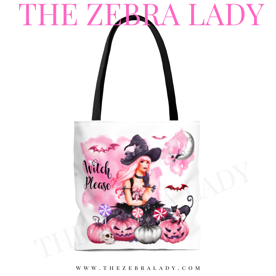 Witch Please Tote Bag Pink