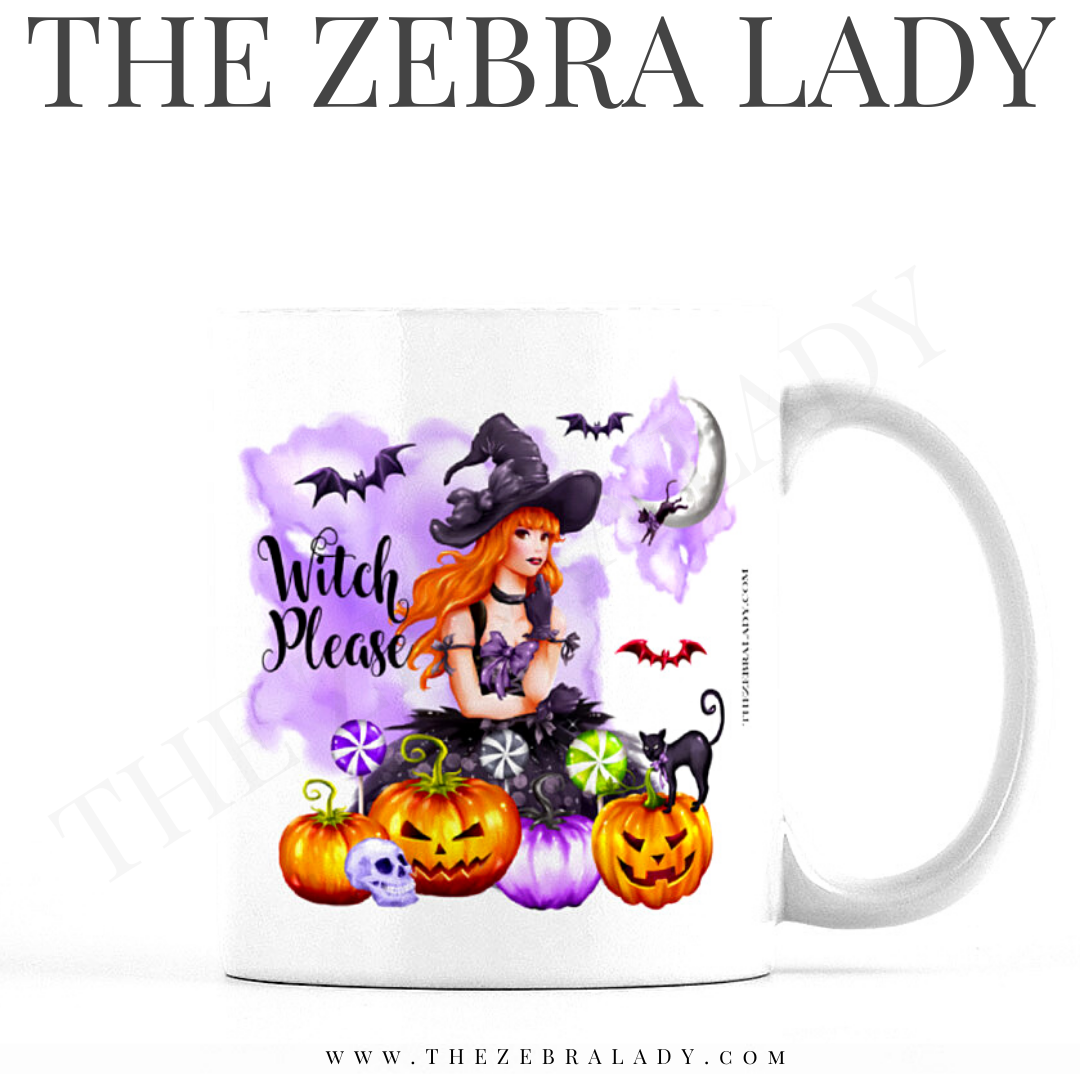 Witch Please Purple White Ceramic Mug