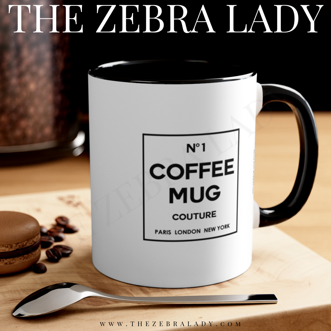 Fashion Number 1 Coffee Chanel Inspired Black Handle Mug — THE ZEBRA LADY