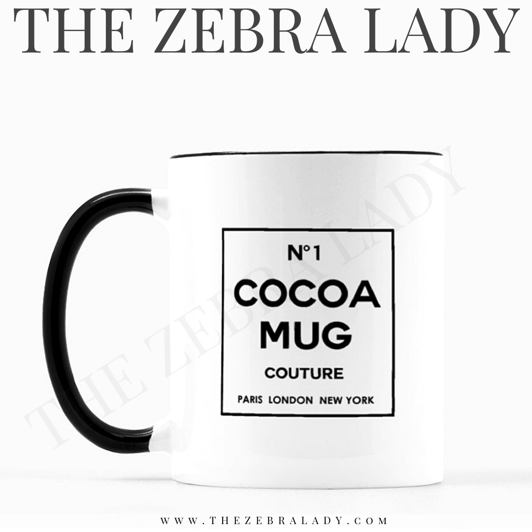 Fashion Number 1 Cocoa Chanel Inspired Black Handle Mug — THE ZEBRA LADY