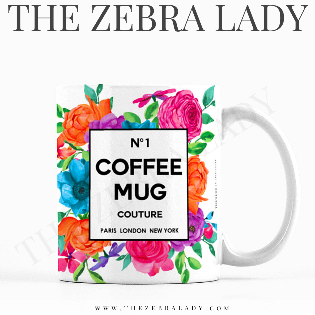 Fashion Number 1 Tea Camellia Chanel Inspired Black Handle Mug — THE ZEBRA  LADY