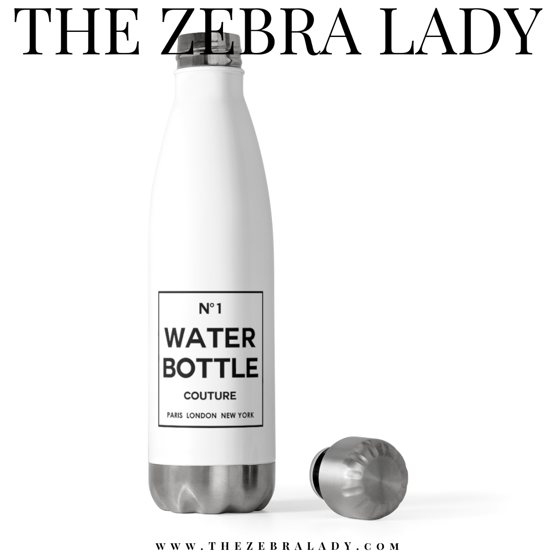 Number 1 Water Bottle Chanel Inspired Insulated Bottles 20oz White — THE  ZEBRA LADY