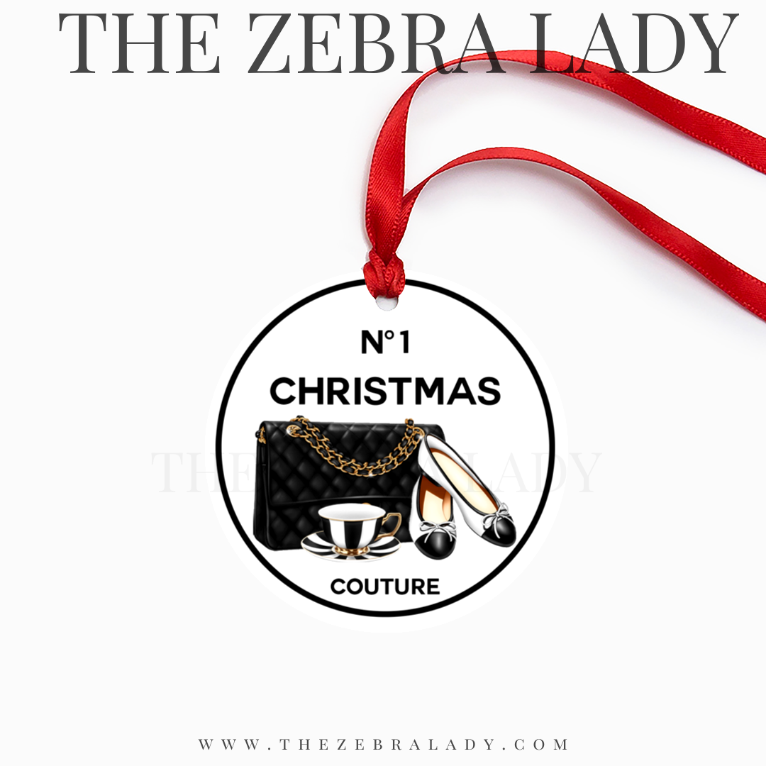 Number 1 Christmas Chanel Inspired Bag Shoe Cup Ornament — THE ZEBRA LADY