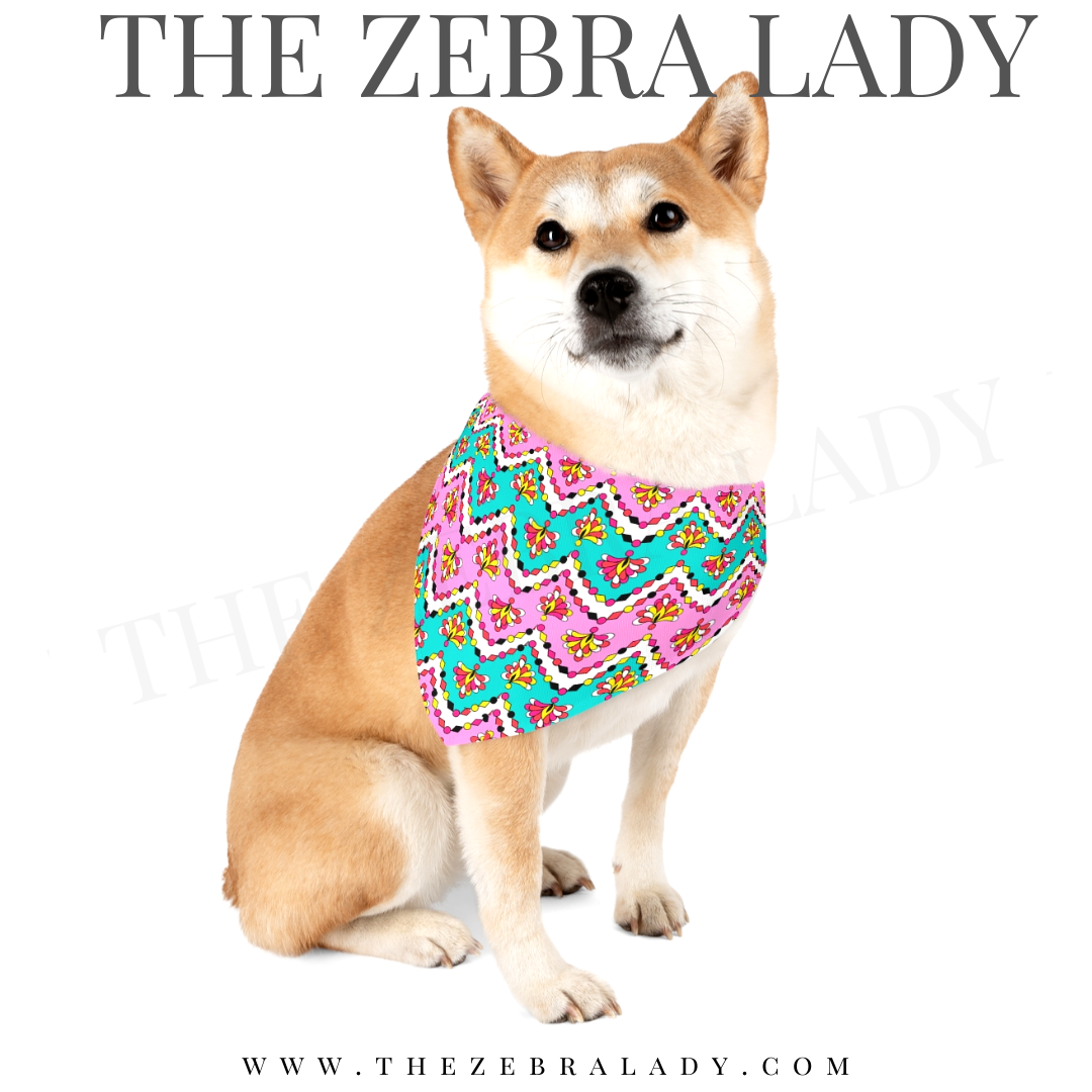 Pink Pucci Style Groovy Collar Pet Bandana