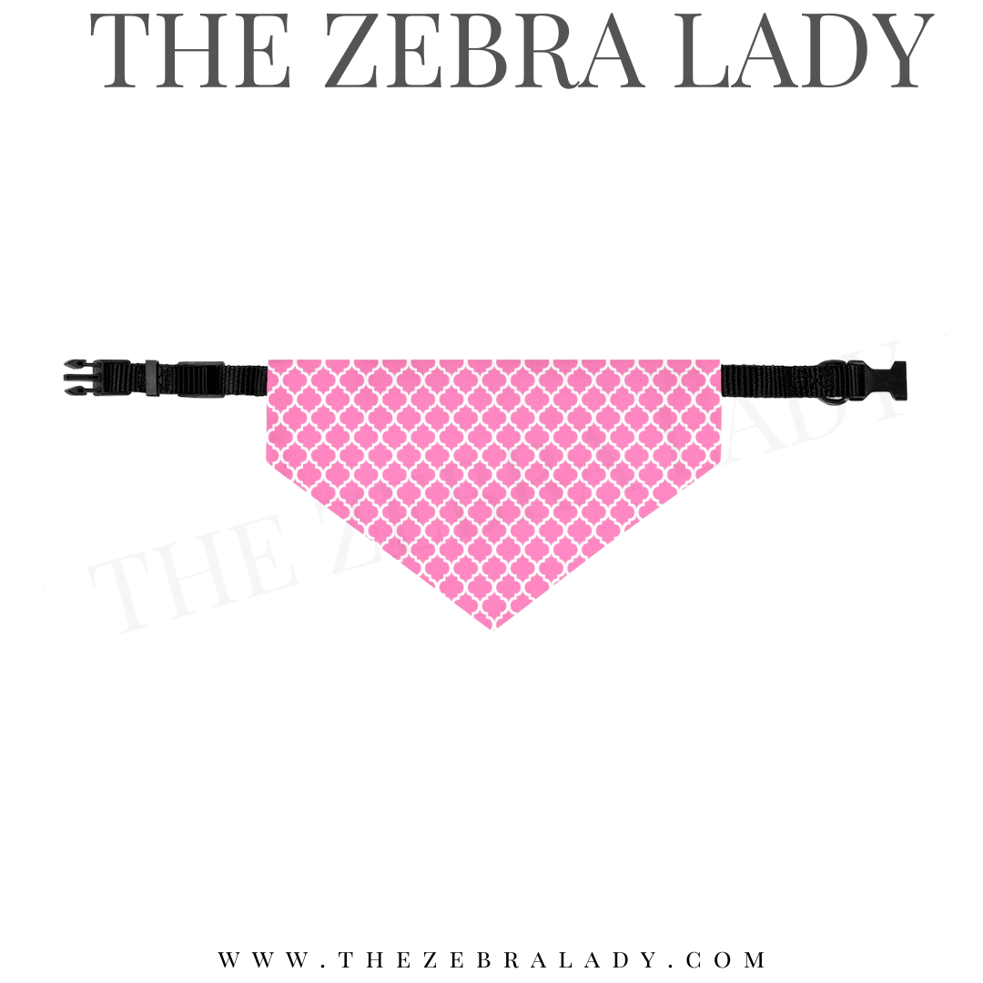 Pink Moroccan Pattern Collar Pet Bandana