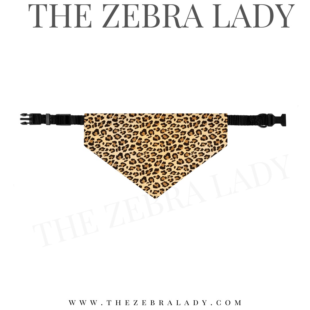 Brown Leopard Print Collar Pet Bandana