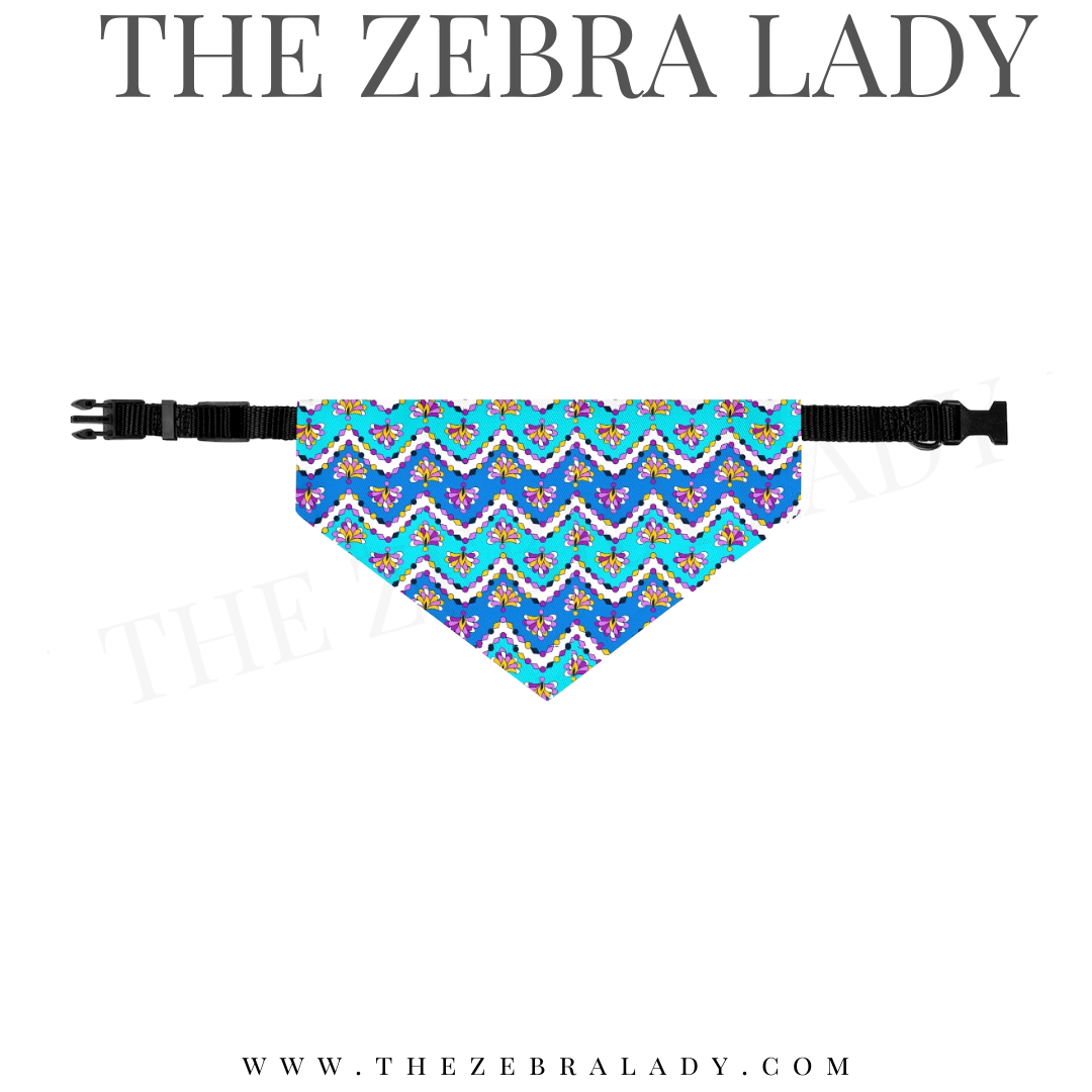 Blue Pucci Style Groovy Collar Pet Bandana
