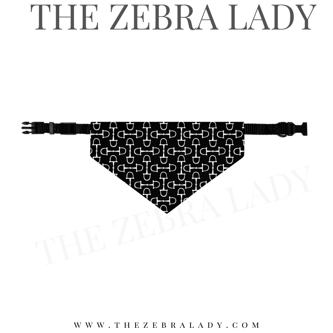 Black Horse Bit Equestrian Collar Pet Bandana