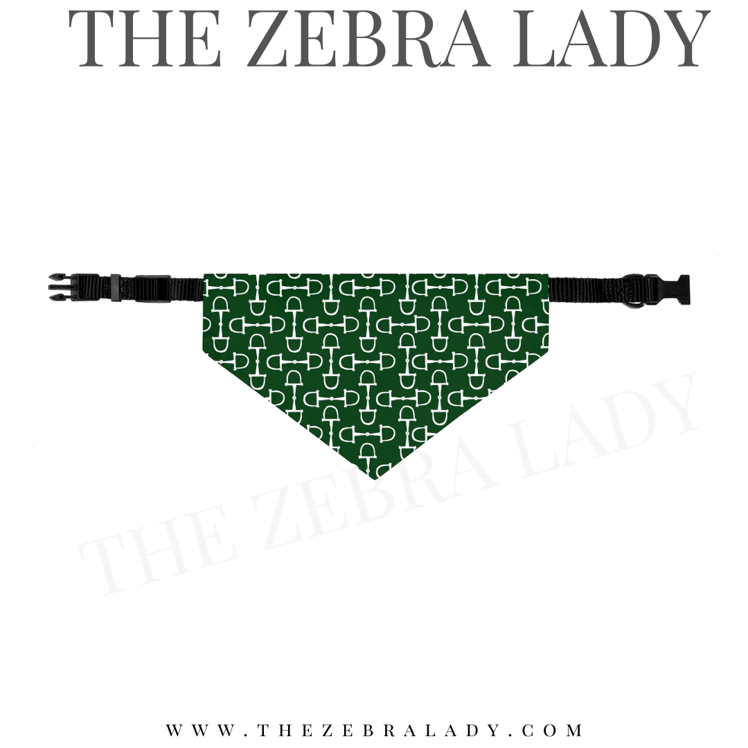 Green Horse Bit Equestrian Collar Pet Bandana