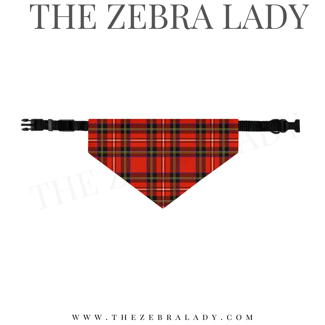 Red Tartan Collar Pet Bandana