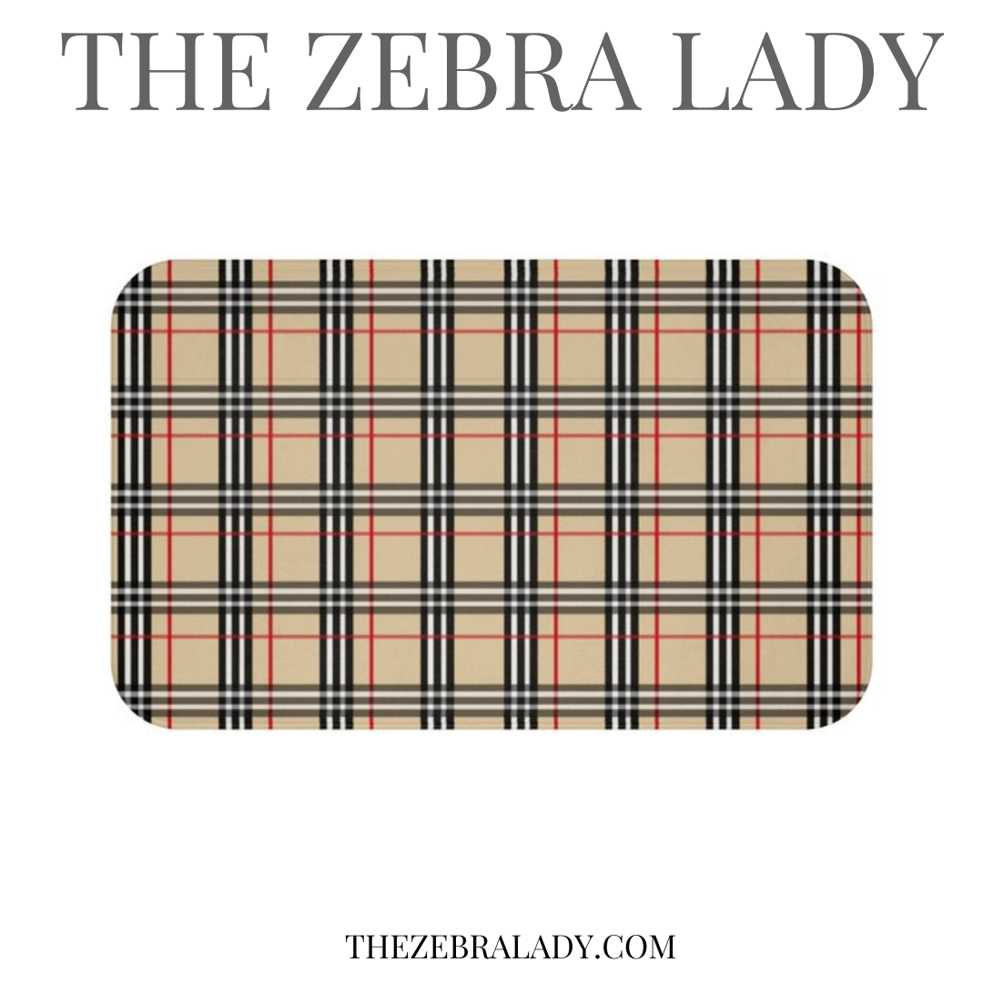 Zebra Palm Leaves Bath Mat — THE ZEBRA LADY