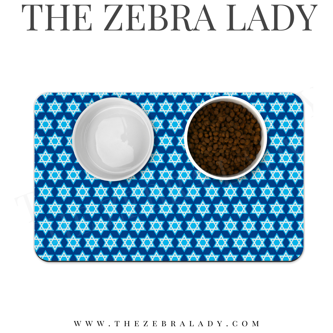 Star Of David Jewish Pet Mat Neoprene Back