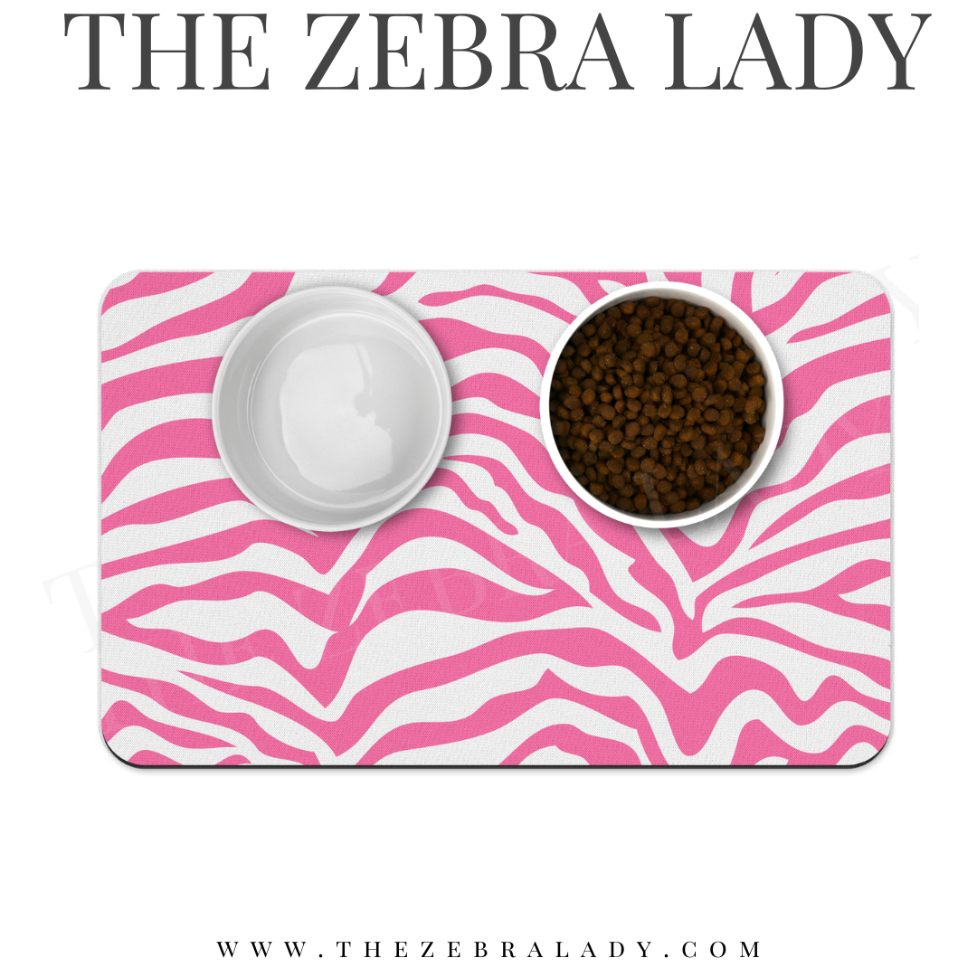Pink Zebra Pet Mat Neoprene Back