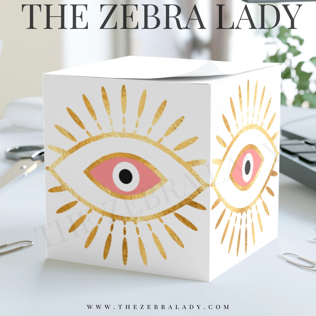 Evil Eye Zen Note Cube Pink