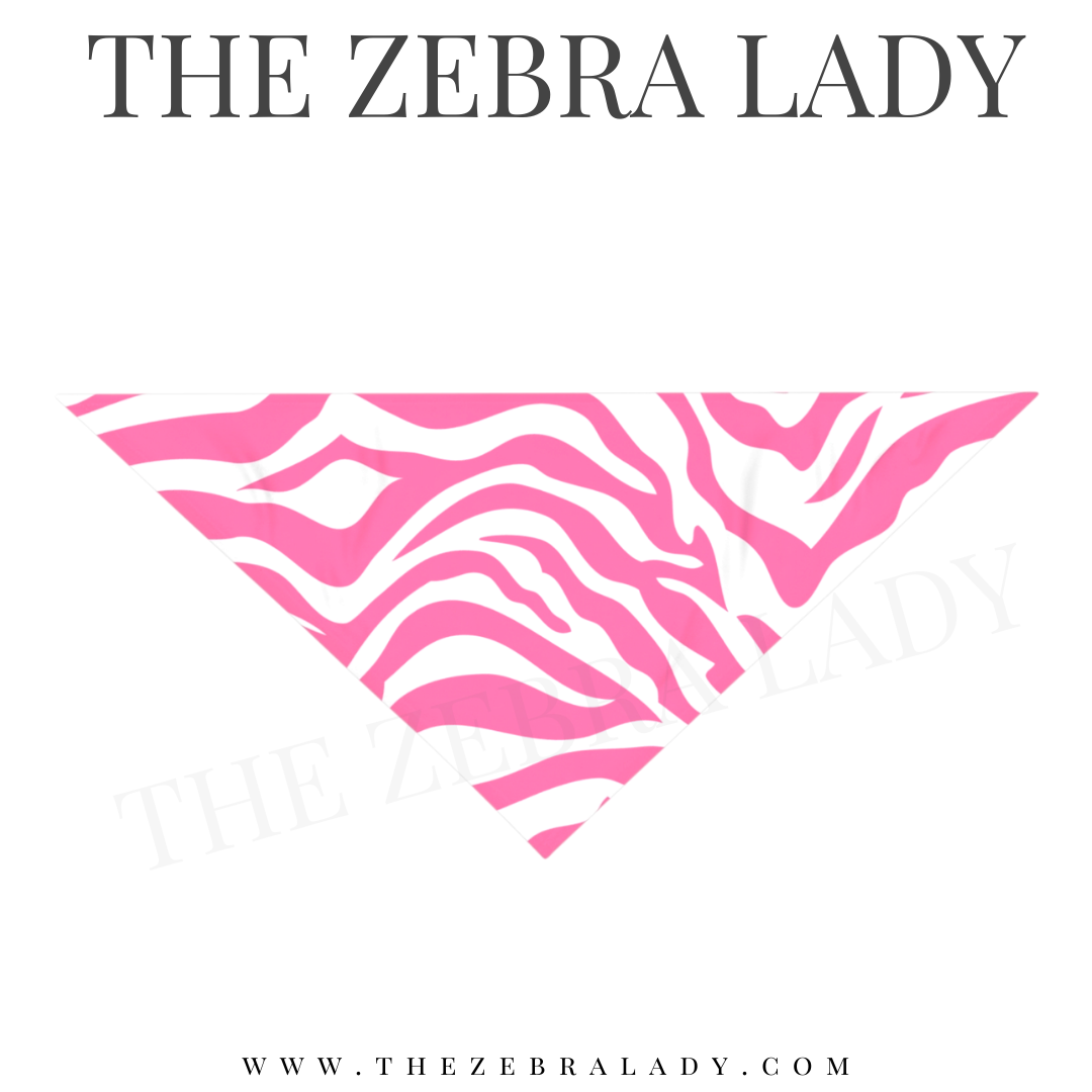 Preppy Pink Zebra Print Pet Bandana