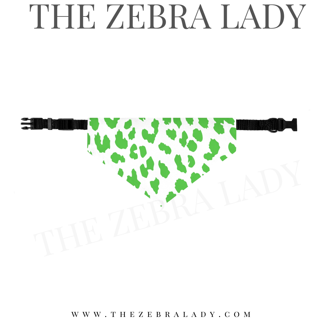 Preppy Green Leopard Collar Pet Bandana