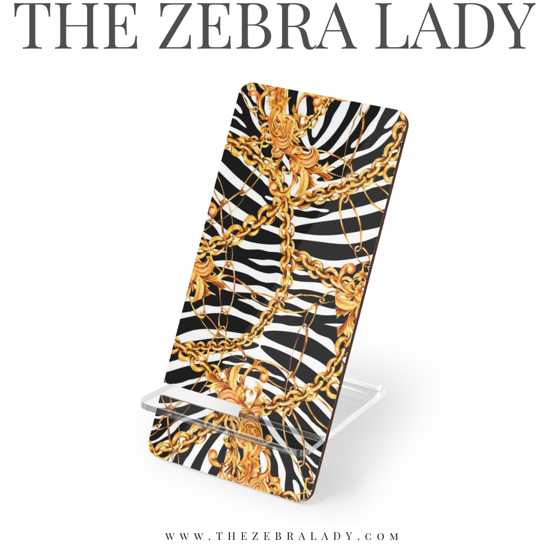 Fashion Zebra Gold Chains Smartphone Stand