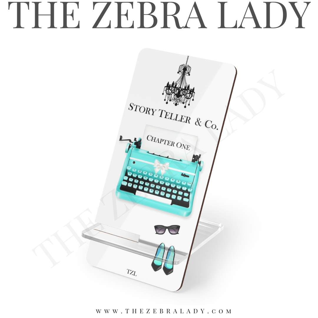 Aqua Bow Typewriter Story Teller &amp; Co. Smartphone Stand