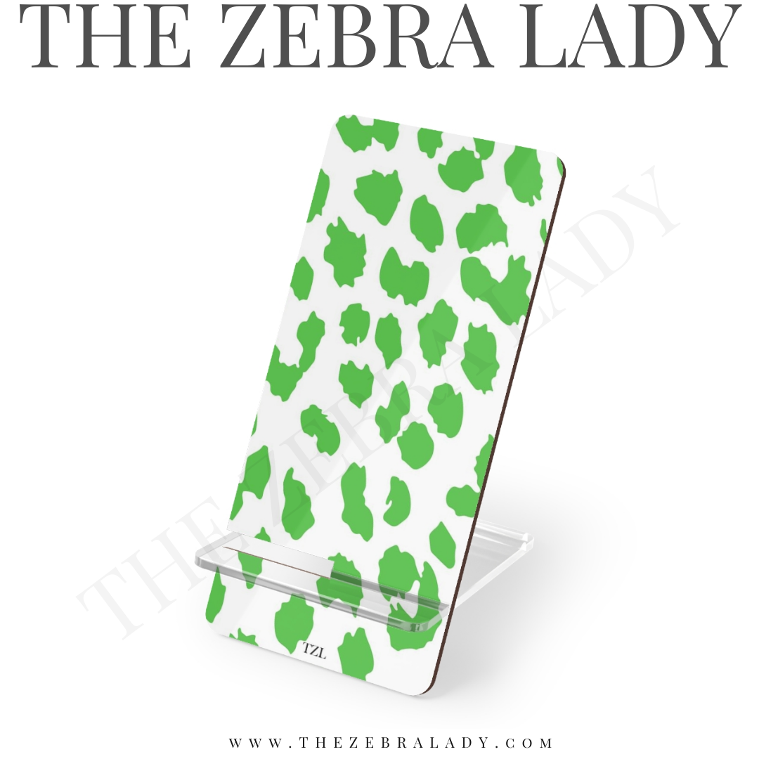 Green Preppy Leopard Smartphone Stand 
