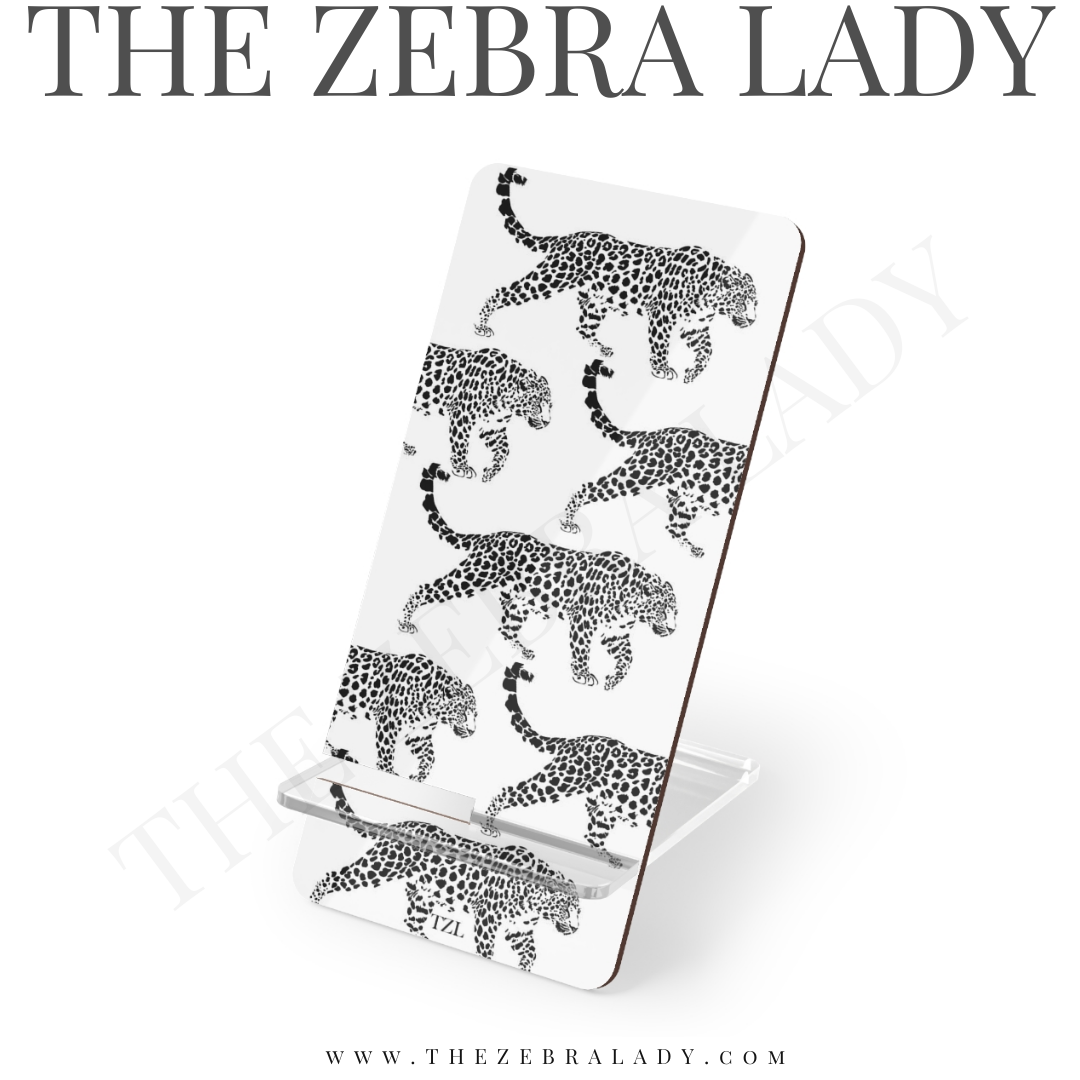 White Black Leopard Multi Smartphone Stand