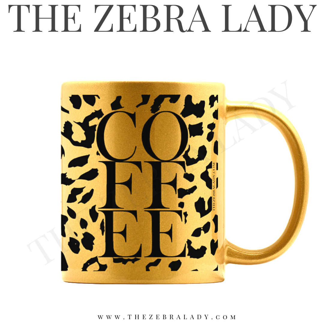 COFFEE Leopard Metallic Coffee Mug