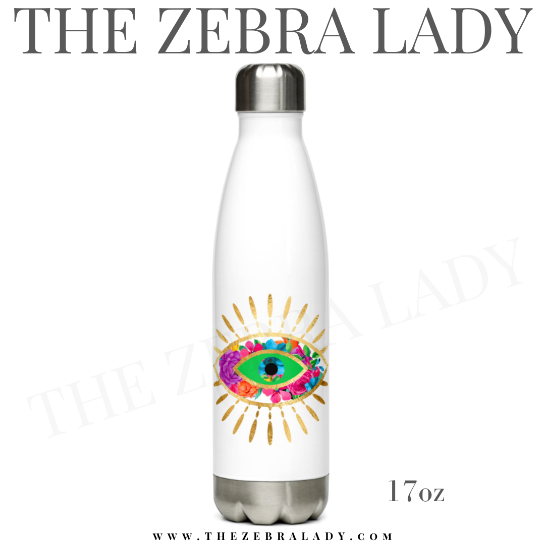 Flower Evil Eye Insulated 17 oz Stainless Steel Water Bottle