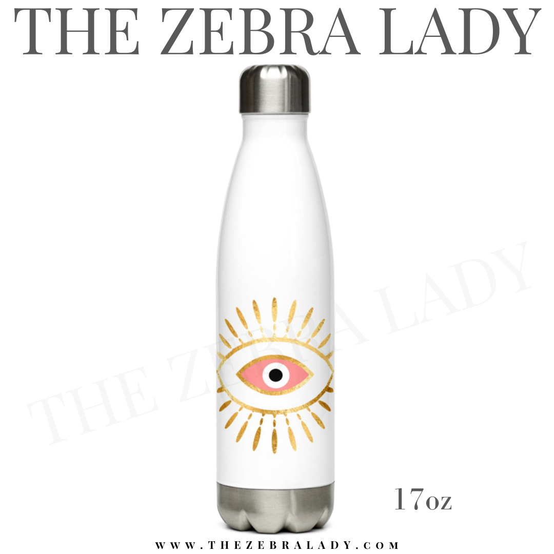 Pink Evil Eye Insulated 17 oz Stainless Steel Water Bottle